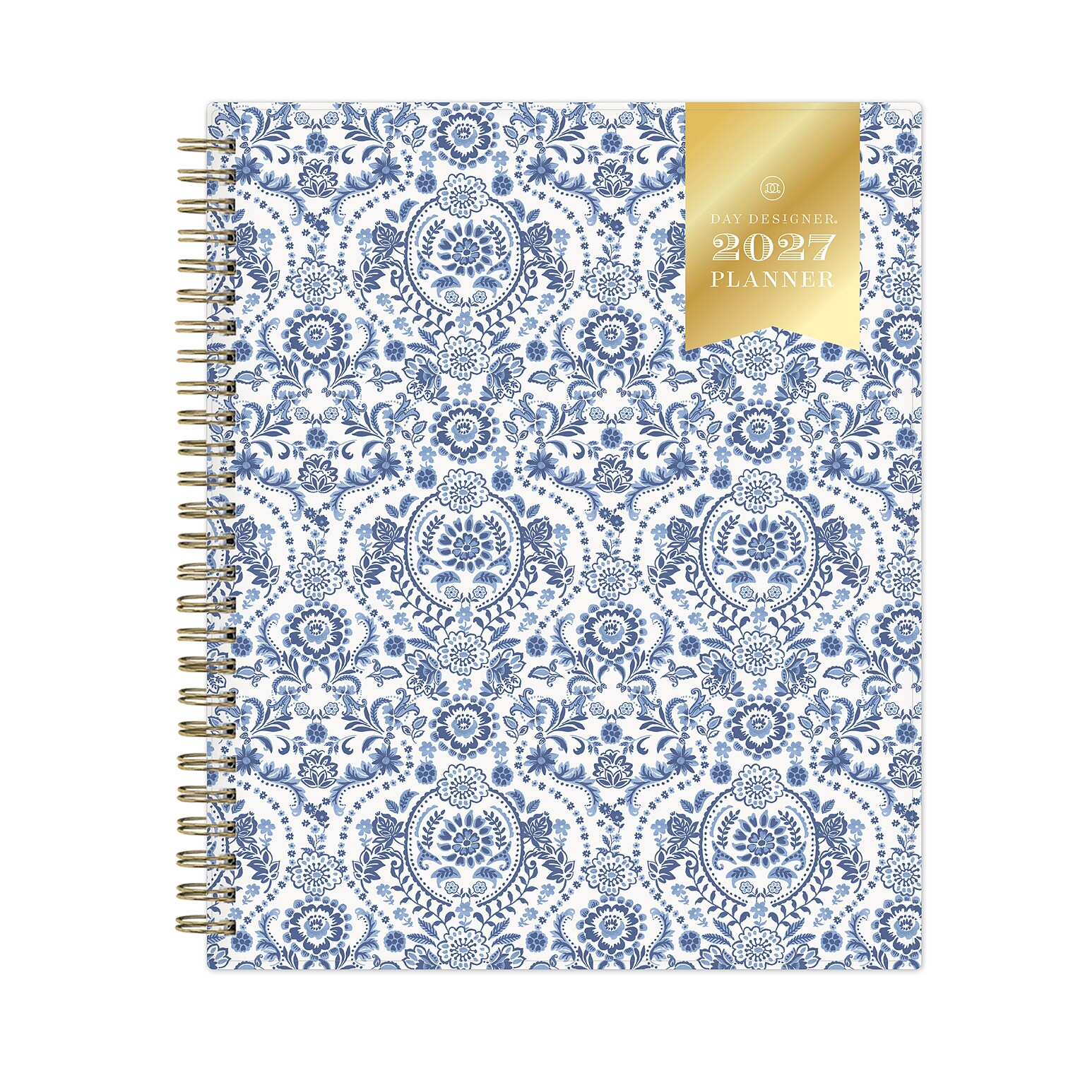 2027 Blue Sky Day Designer 7 x 9 Weekly & Monthly Planner, White/Blue (163850)