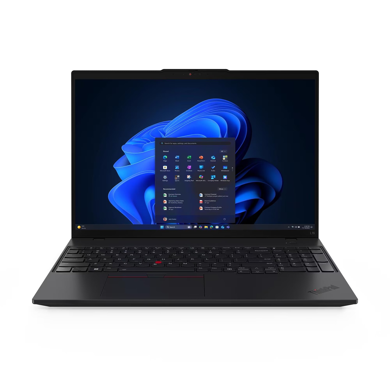 Lenovo ThinkPad L16 G2 16 Touchscreen Laptop, Intel Core Ultra 5 225U, 16GB RAM, 512GB PCIe SSD, Windows 11 Pro (21SBS2CA00)