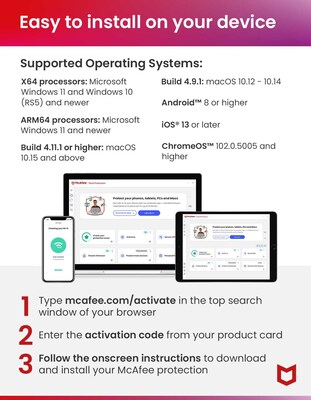 McAfee+ Premium Individual for Unlimited Devices, Windows/macOS/Android/iOS/ChromeOS, Product Key Card (MPP41ESTURPIM)