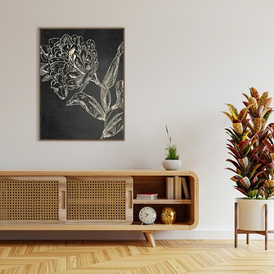 Amanti Art Golden Flower Folklore II by Asia Jensen Framed Canvas Wall Art Print, 32 x 42 (A426783