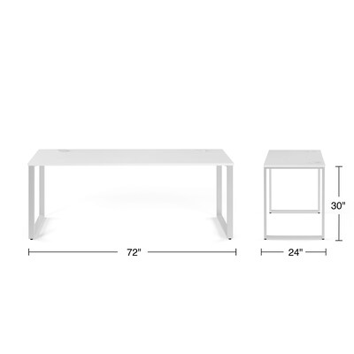 Union & Scale™ Workplace2.0™ 72"W x 24"D Writing Desk, White (UN57475)