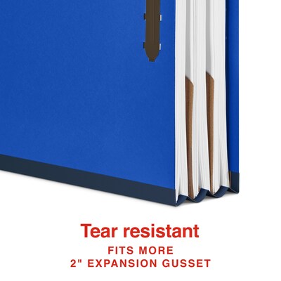 Staples 100% Recycled Heavy Duty Classification Folder, 2-Dividers, 2" Expansion, Letter Size, Dark Blue, 10/Box (ST62550)