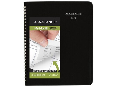 2024 AT-A-GLANCE DayMinder 7 x 8.75 Monthly Planner, Black (G400-00-24)