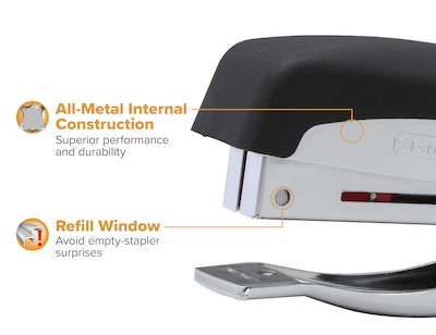 Bostitch Deluxe Handheld Stapler, 20-Sheet Capacity, Black/Chrome (42100)