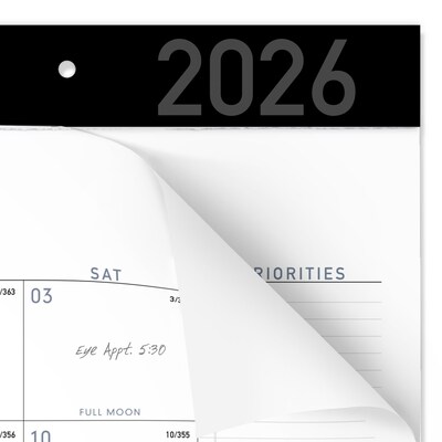 2026 AT-A-GLANCE Contemporary 21.75 x 17 Monthly Desk Pad Calendar, White/Black (SK24X-00-26)