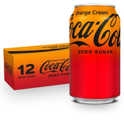 Coca-Cola Zero Sugar Orange Cream Soda, 12 oz., 12 Cans/Pack, 2/Packs (49000558838)