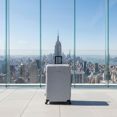 DUKAP Inception 33.86" Hardside Suitcase, 4-Wheeled Spinner, TSA Checkpoint Friendly, Silver (DKINC00XL-SIL)