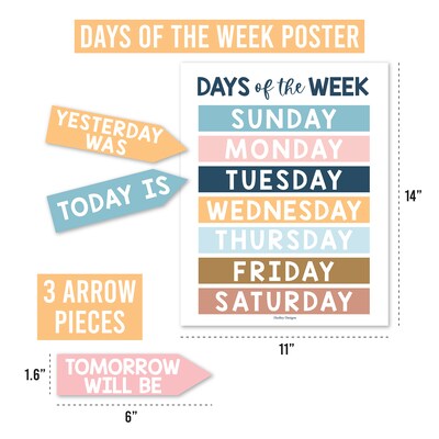 Hadley Designs Boho Circle Time Bulletin Board Calendar for Classroom, 100/Set (HDDX004A2JZ51)