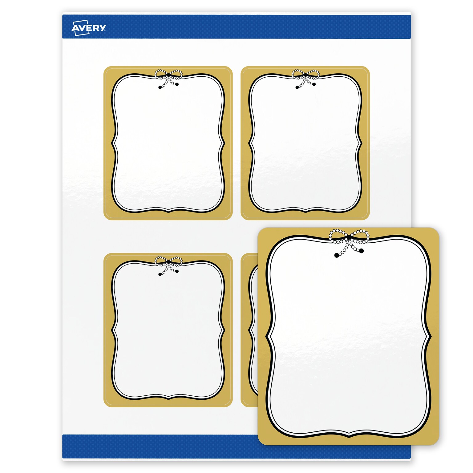 Avery Rectangle Laser/Inkjet Multipurpose Labels, 4 x 3-1/3, White, 40/Pack (19479370970)