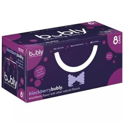 Bubly Blackberry Flavored Sparkling Seltzer Water, 12 oz., 8 Cans/Carton (18119)