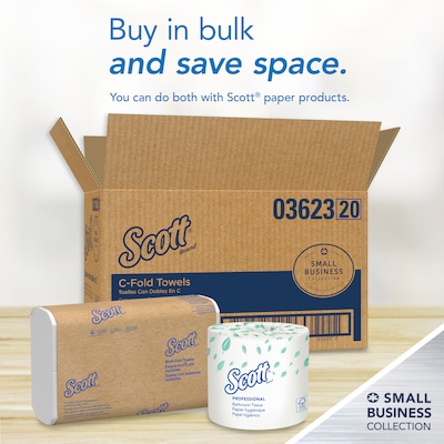 Scott Essential Recycled C-Fold Paper Towels, 1-Ply, 200 Sheets/Pack, 9 Packs/Carton (03623)