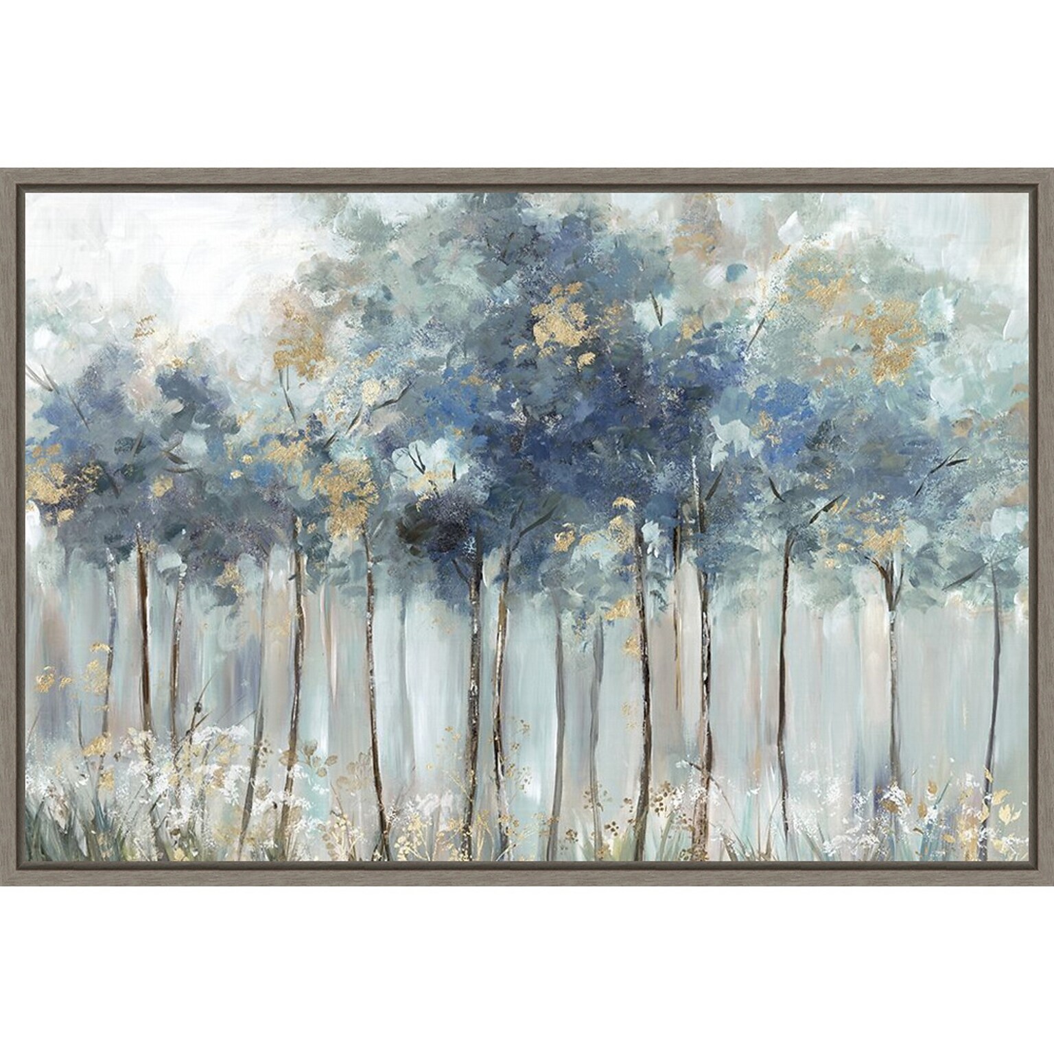 Amanti Art Blue and Gold Forest by Allison Pearce Framed Canvas Wall Art Print, 33 x 23 (A42677324167)