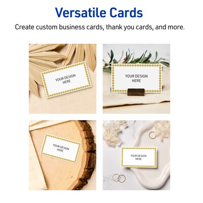 Avery Gold Beads Matte Blank Card, White, 80/Pack (S00-D1M)