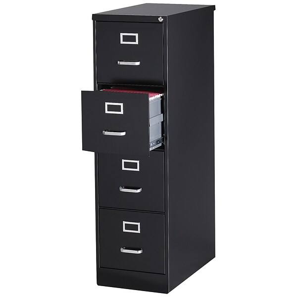 Quill Brand® 4 File Drawers Vertical File Cabinet, Locking, Black