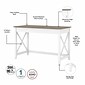 Bush Furniture Key West 48" 2-Person Writing Desk Set with Lateral File Cabinet, Shiplap Gray/Pure White (KWS047G2W)