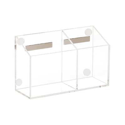 Mind Reader 2-Compartment Dry Erase Marker and Eraser Holder, Clear (WBORG-CLR )