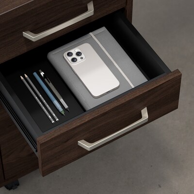 Bush Business Furniture Vista Wardrobe Cabinet with Drawers, Black Walnut (VSS130BWK)