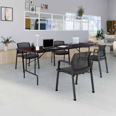 Quill Brand® Folding Table, 96"L x 30"W, Walnut (27097/51257)
