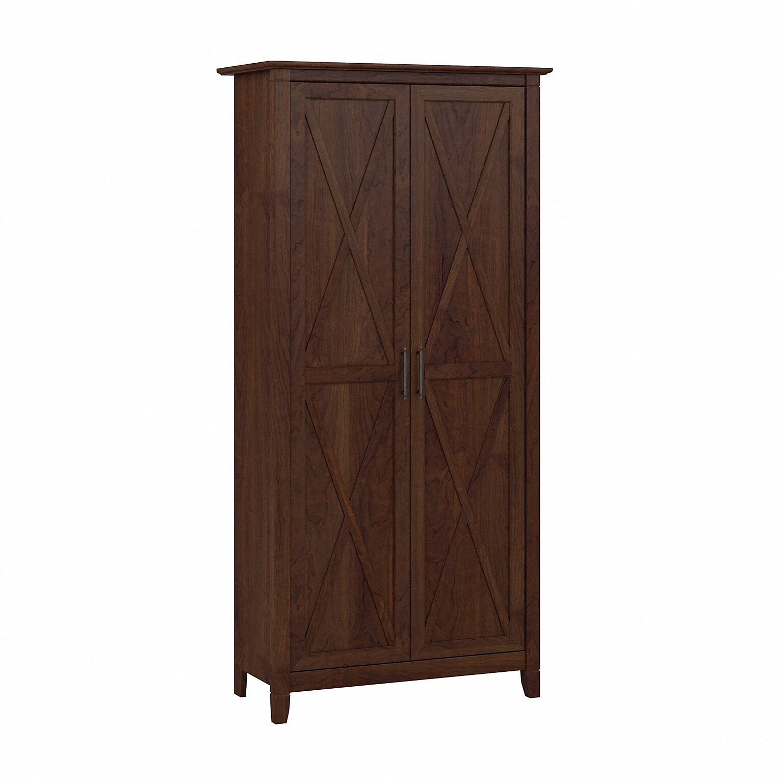 Bush Furniture Key West 66 Tall Storage Cabinet with Doors and 5 Shelves, Bing Cherry (KWS266BC-03)