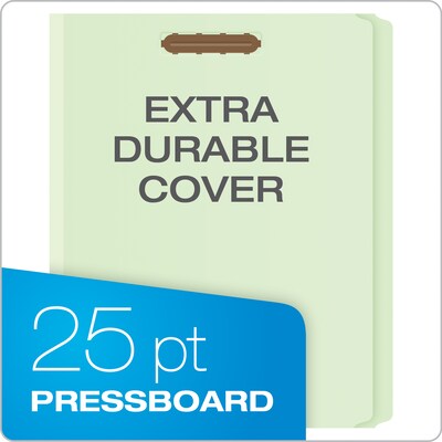 Pendaflex Reinforced Pressboard Classification Folder, 2 Expansion, Letter Size, Light Green, 25/Box (17180EE)