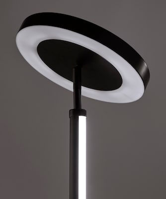 Simplee Adesso Luther LED RGB Color Changing Torchiere, 71.75"H, Black with Plastic Shade (SL0373-01)