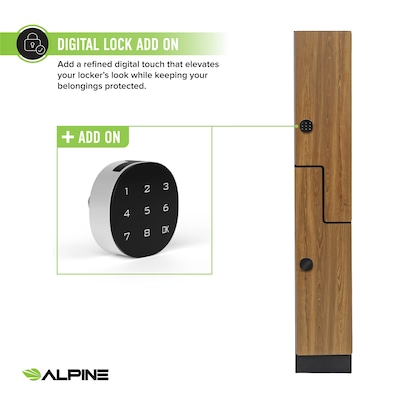 Alpine Industries Steel Electronic Keypad Locker Lock, Black/Silver, 2/Pack (701-TPL-2PK)