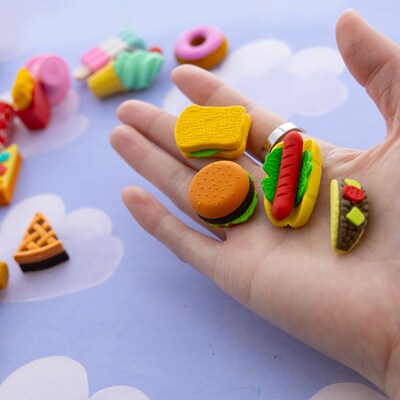 Bazic Snack Shop 3D Eraser, Multicolor, 4 Erasers/Set, 24/Sets (BAZ2250)