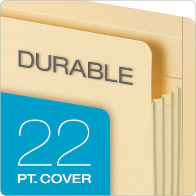 Pendaflex Recycled Reinforced File Pocket, 3 1/2" Expansion, Letter Size, Manila (12812)