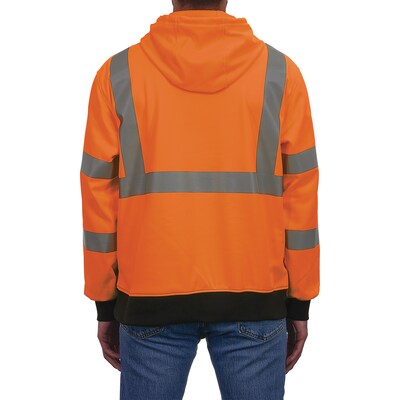 Ergodyne GloWear 8311BK High Visibility Long Sleeve Black Bottom Hooded Sweatshirt, ANSI Type R Class 3, Orange, Medium (22883)