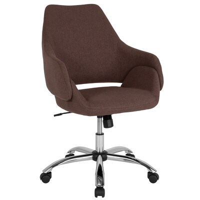 Flash Furniture Madrid Fabric Swivel Mid-Back Home and Office Chair, Brown (CH177280BRF)