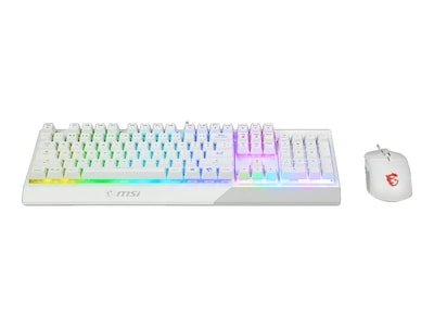 MSI Vigor GK30 Gaming Keyboard and Clutch GM11 Optical Mouse Combo, White (VIGORGK30CW)