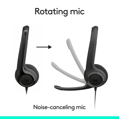 Logitech H390 USB-C Noise Canceling Stereo Headset, UC Certified (981-001575)