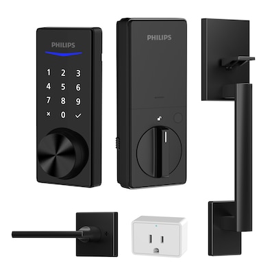 Philips Bluetooth Touchscreen Smart Deadbolt with Wi-Fi Bridge & Handle – Matte Black