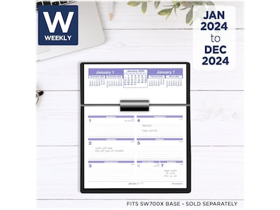 2024 AT-A-GLANCE Flip-A-Week 6 x 7 Weekly Desk Calendar Refill, White/Purple (SW705X-50-24)