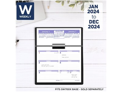 2024 AT-A-GLANCE Flip-A-Week 6 x 7 Weekly Desk Calendar Refill, White/Purple (SW705X-50-24)