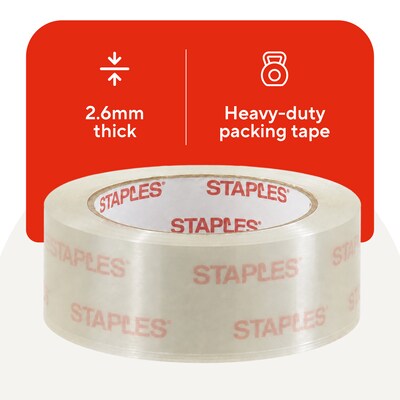Staples Heavy-Duty Shipping Packing Tape, 1.88” x 54.6 Yards — 6/Rolls