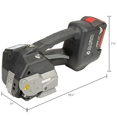 Global Industrial Battery Operated Polyester Strapping Tool For 1/2" Strap Width (412657)
