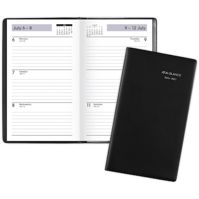 2026-2027 AT-A-GLANCE DayMinder 3.5 x 6 Academic Weekly Planner, Black (AY48-00-27)