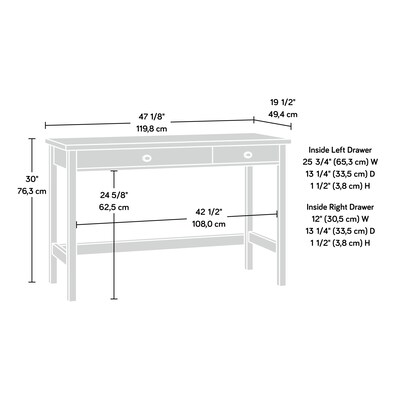 Sauder County Line 47"W Writing Desk, Soft White (431778)