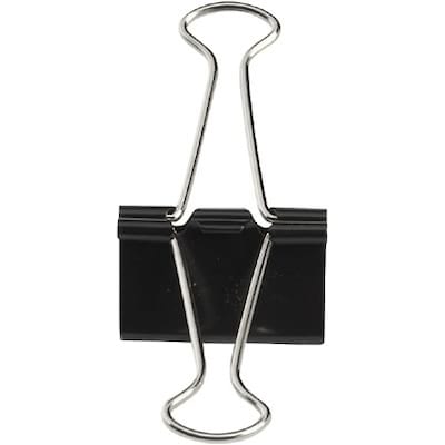 Quill Brand® Mini Binder Clips, 1/4 Capacity, Black, 12/Box (720100)