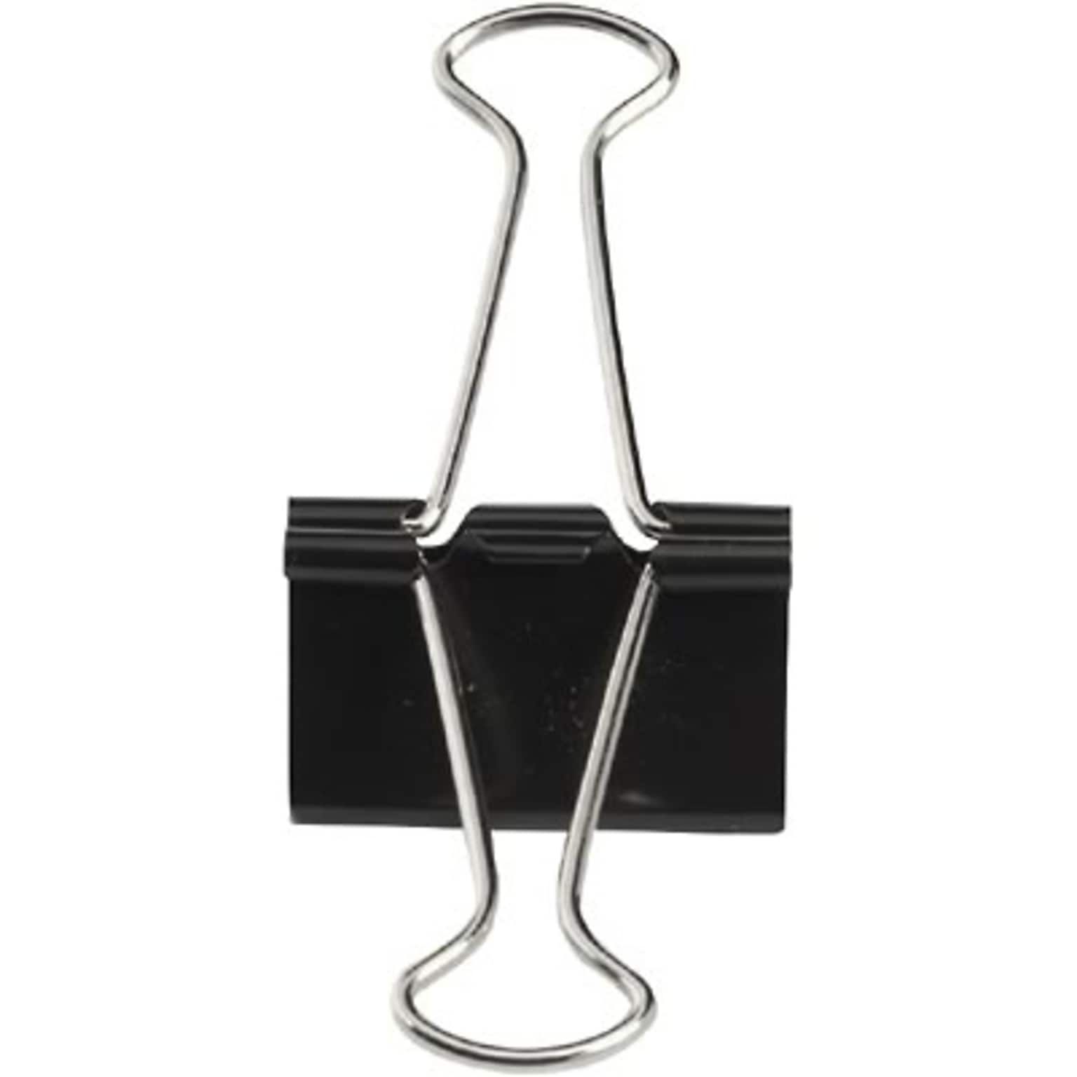 Quill Brand® Mini 3/5 Wide Binder Clips, 1/4 Capacity, Black, 12/Box (720100)