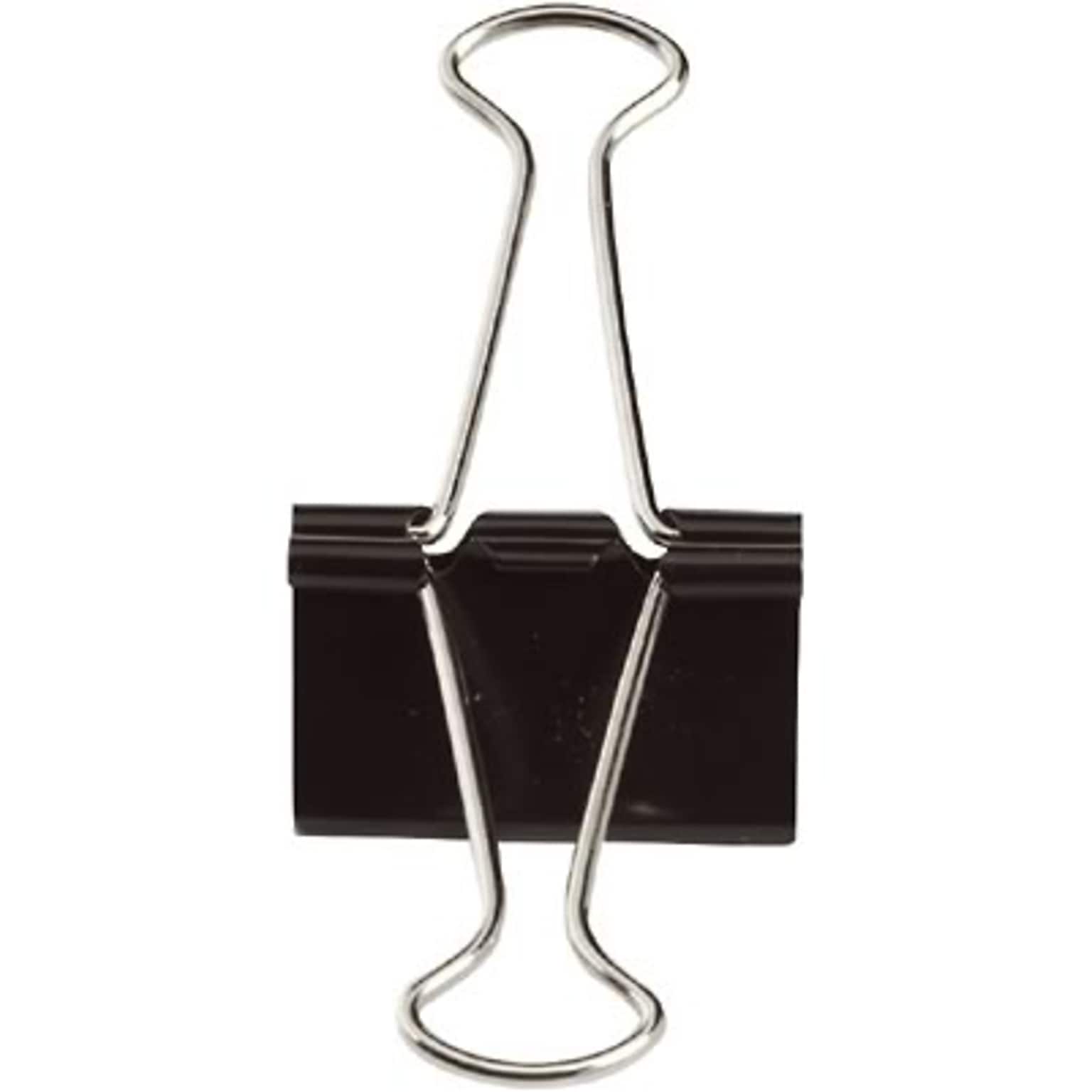 Quill Brand® Small 3/4 Wide Binder Clips, 3/8 Capacity, Black 12/Box (720200-QCC)
