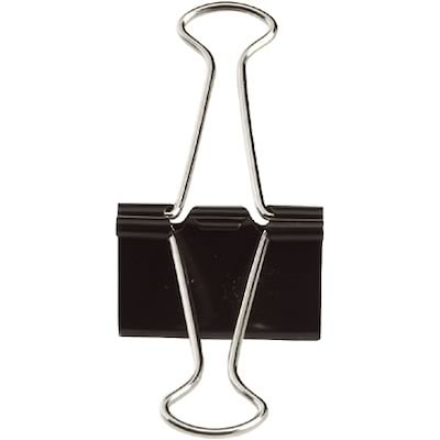 Quill Brand® Medium 1-1/4” Wide Binder Clips, 5/8 Capacity, Black 12/Box (720500-QCC)