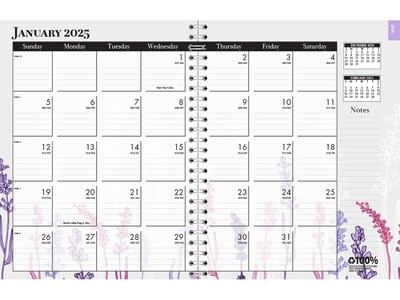 2025 House of Doolittle Wild Flower 8.5" x 11" Weekly & Monthly Planner, Paperboard Cover, Multicolor (28774-25)