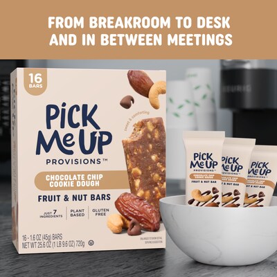 Pick Me Up Provisions™ Gluten Free Chocolate Chip Cookie Dough Fruit & Nut Bar, 1.6 oz., 16 Bars/Box (PM63402)
