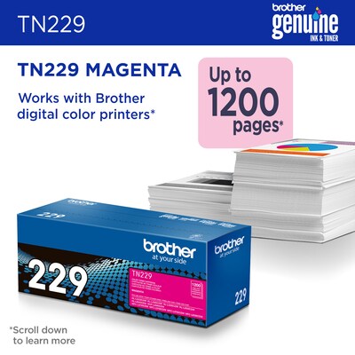 Brother TN229 Magenta Standard Yield Toner Cartridge (TN229M), print up to 1200 pages