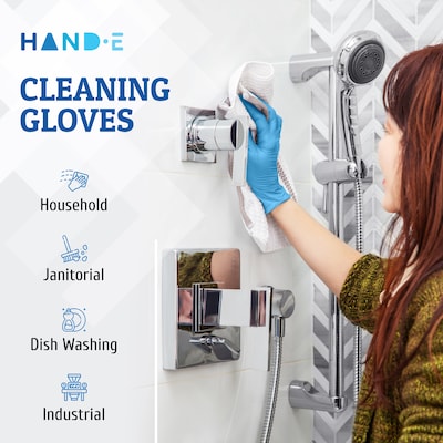 Hand-E Blue Nitrile Disposable Gloves, Latex-Free, Powder-Free, XL, 400 Count (HND-82724H-4A)