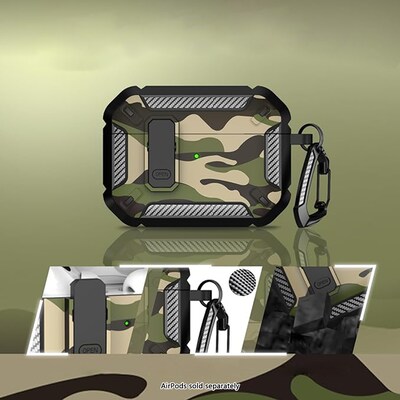SaharaCase Raider Series Heavy Duty Secure Lock Case for Airpods Pro 3, Shock Absorbing Corners, Camo Green (HP00223)
