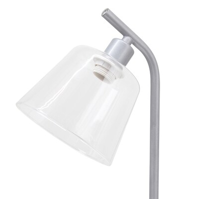 Simple Designs Sleek Essentials LED Desk Lamp, 15.75", with USB Ports, Silver (LD1074-SLV)