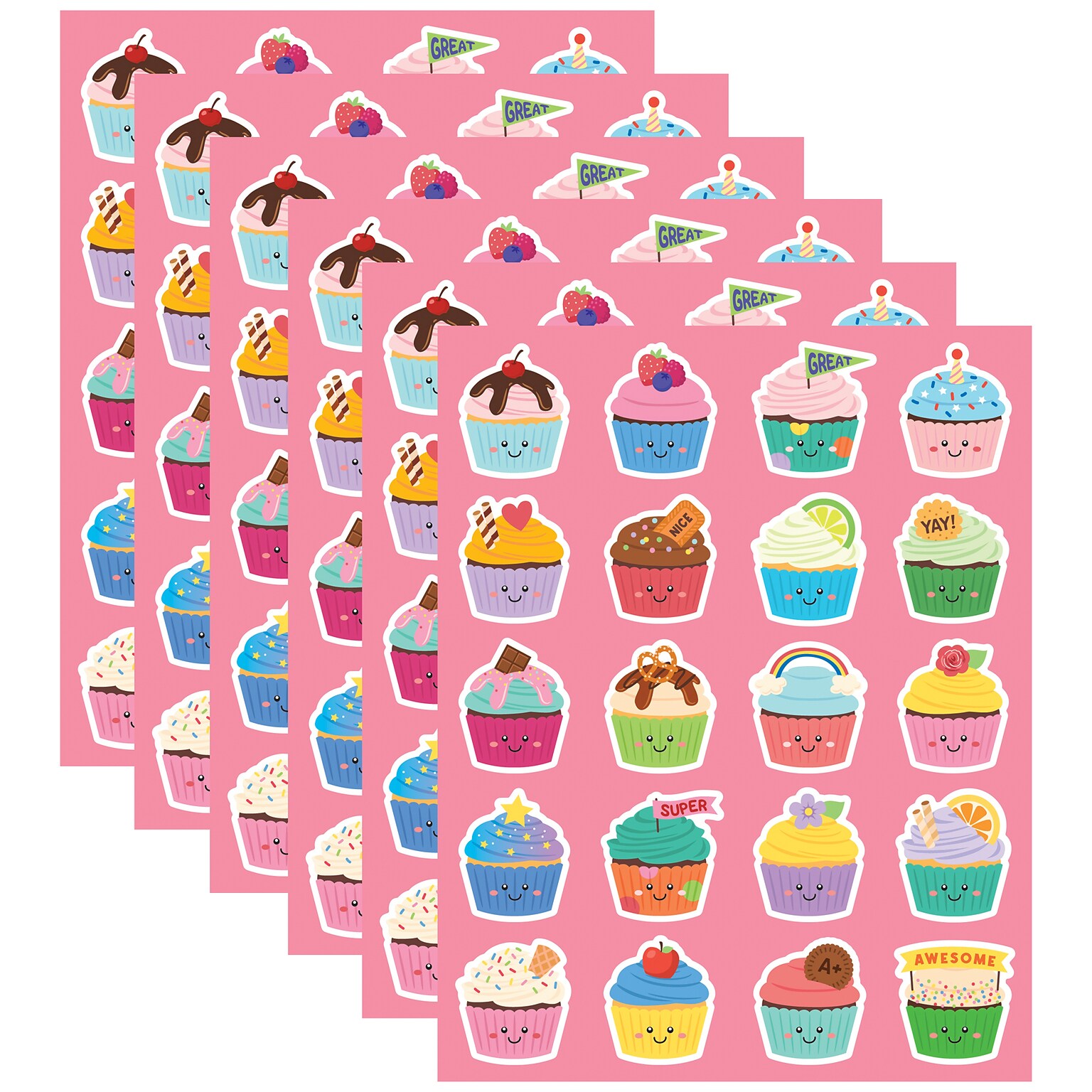 Teacher Created Resources Cupcake Smelly Stickers, Multicolored, 120/Pack, 6/Packs/Bundle (TCR9439-6)